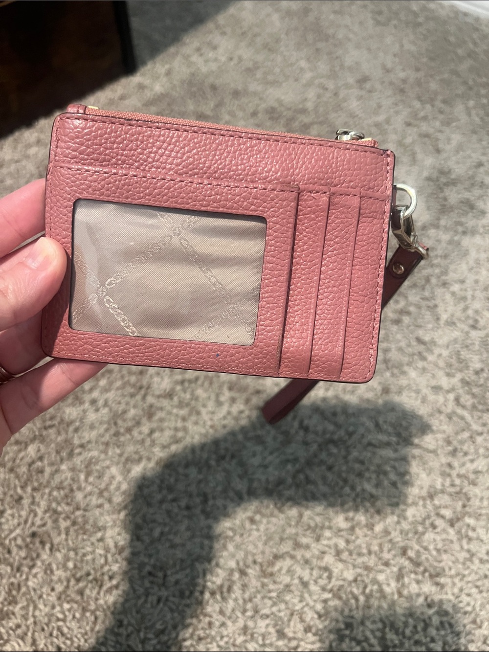 Michael Kors Rose Pink Pebbled Leather Wristlet Card Case - Picture 2 of 2